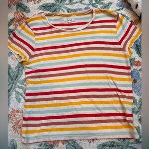striped colorful Madewell t-shirt cotton size small